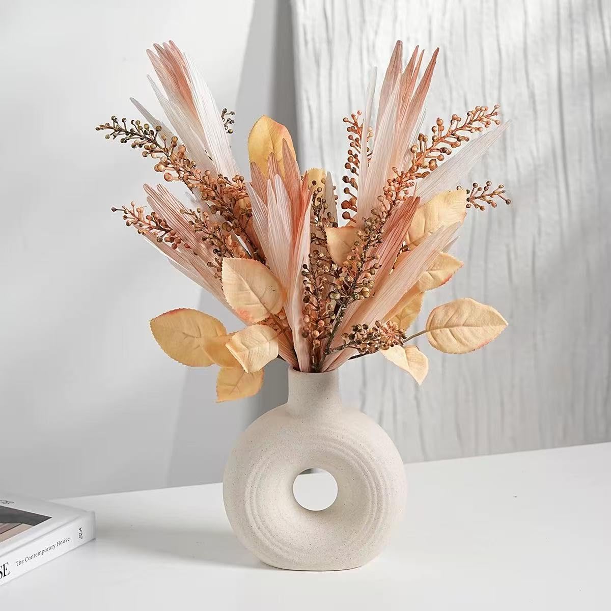 Artificial Flowers with Vase Faux Hydrangea Flower Arrangements for Home Garden Party Wedding Decoration