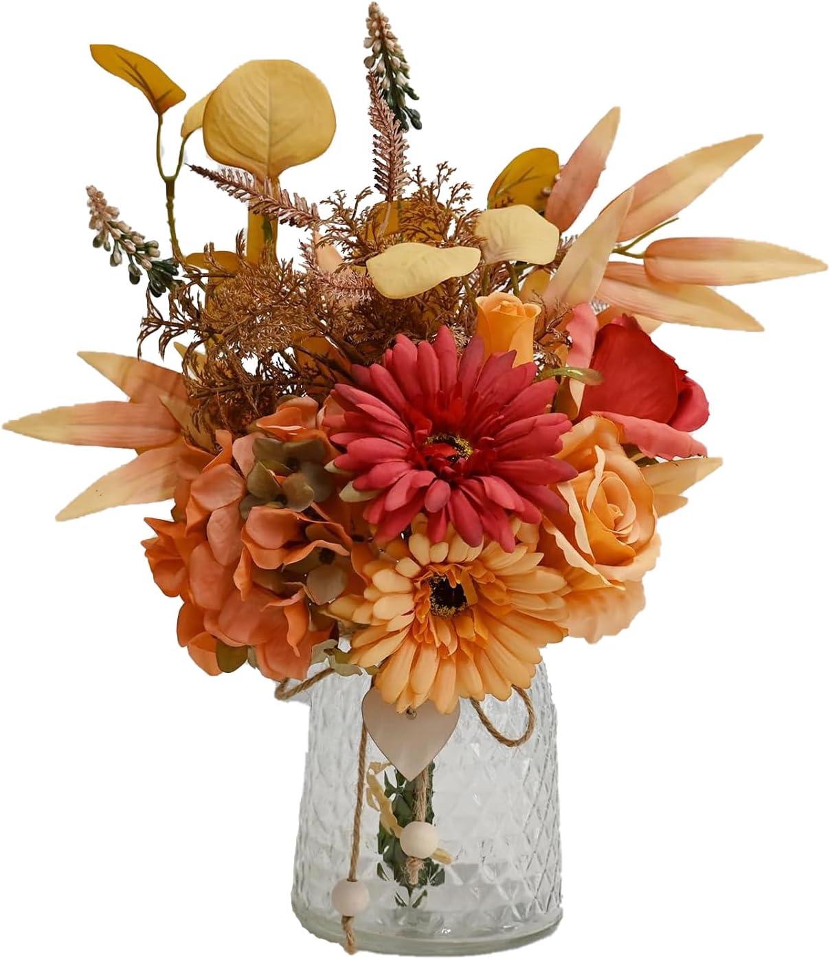 Artificial Flowers with Vase Faux Hydrangea Flower Arrangements for Home Garden Party Wedding Decoration