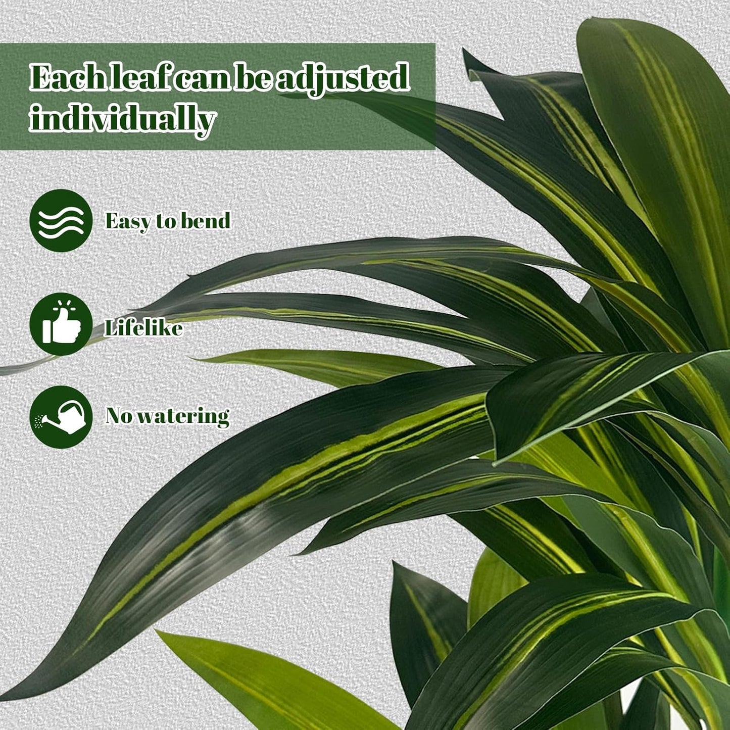 Artificial Dracaena Tree 5FT with Black Tall Planter and Fake Green Moss,(Real Touch) Artificial Plants Indoor,Fake Tree for Home Office Decor,Housewarming(Black)