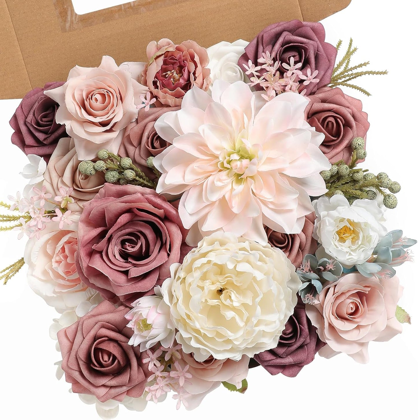 Artificial Flower Assortment for DIY Centerpiece Arrangement Wedding Hand Bouquet Flower Bouquet Centerpiece Arrangement Party Baby Shower Home Decoration (Pink Yellow)