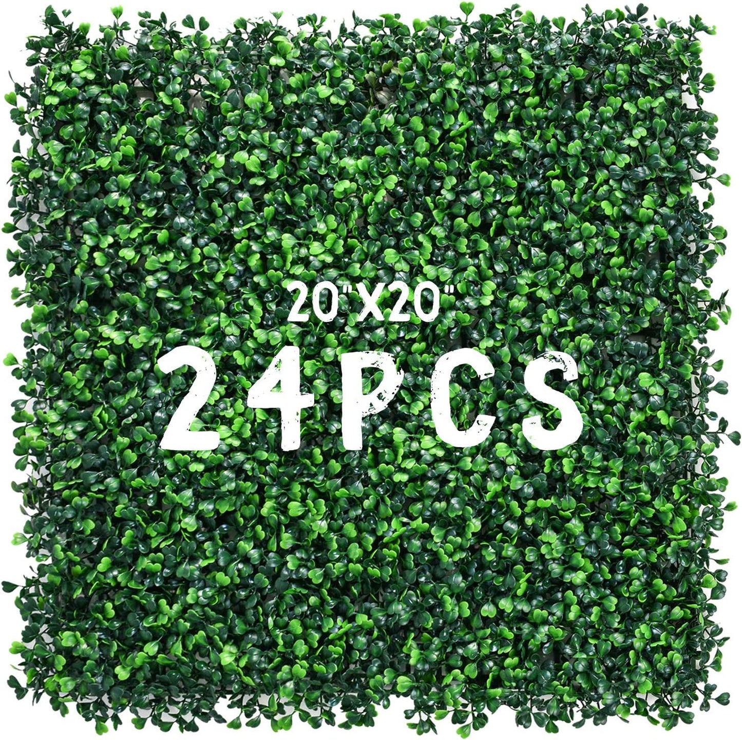 12 Pieces 20” X 20” Artificial Hedge Boxwood Panels Boxwood Hedge Grass Wall Green Greenery Plant Mats UV Stable for Indoor Outdoor Decor Garden Fence