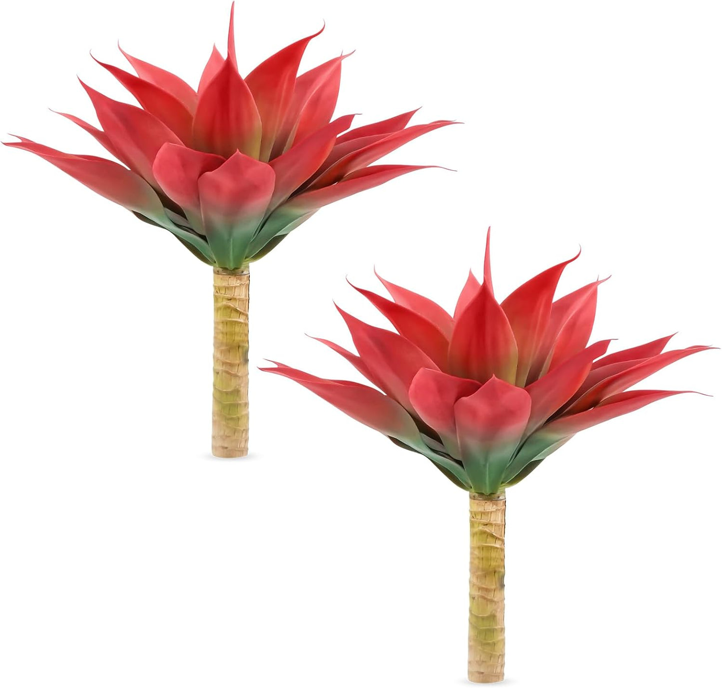 Velener Artificial Agave Plant Set, 28 Inch, Faux Aesthetic Plants for Home Decor, Realistic UV Resistant Fake Agave Plants Without Pot, Set of 2