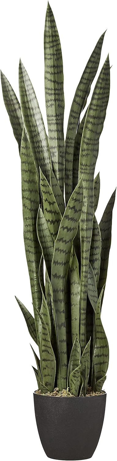 Nearly Natural 46” Sansevieria Artificial Silk Plants Green