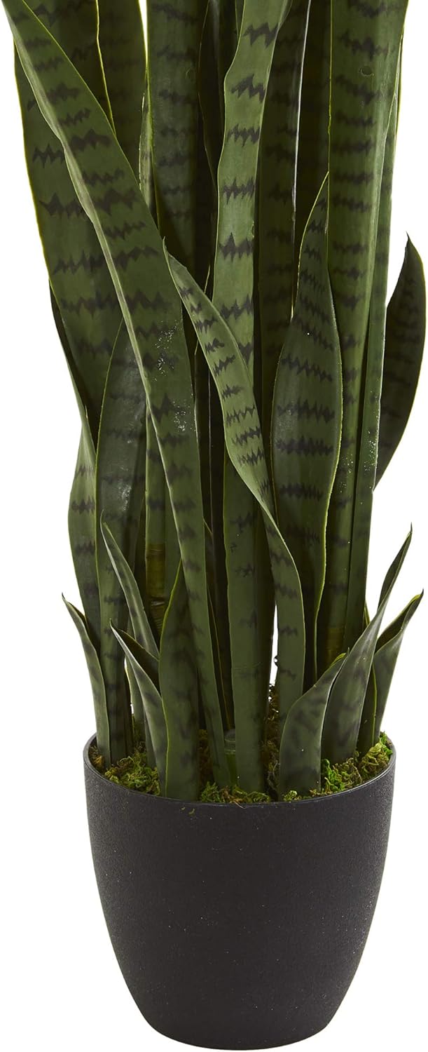 Nearly Natural 46” Sansevieria Artificial Silk Plants Green