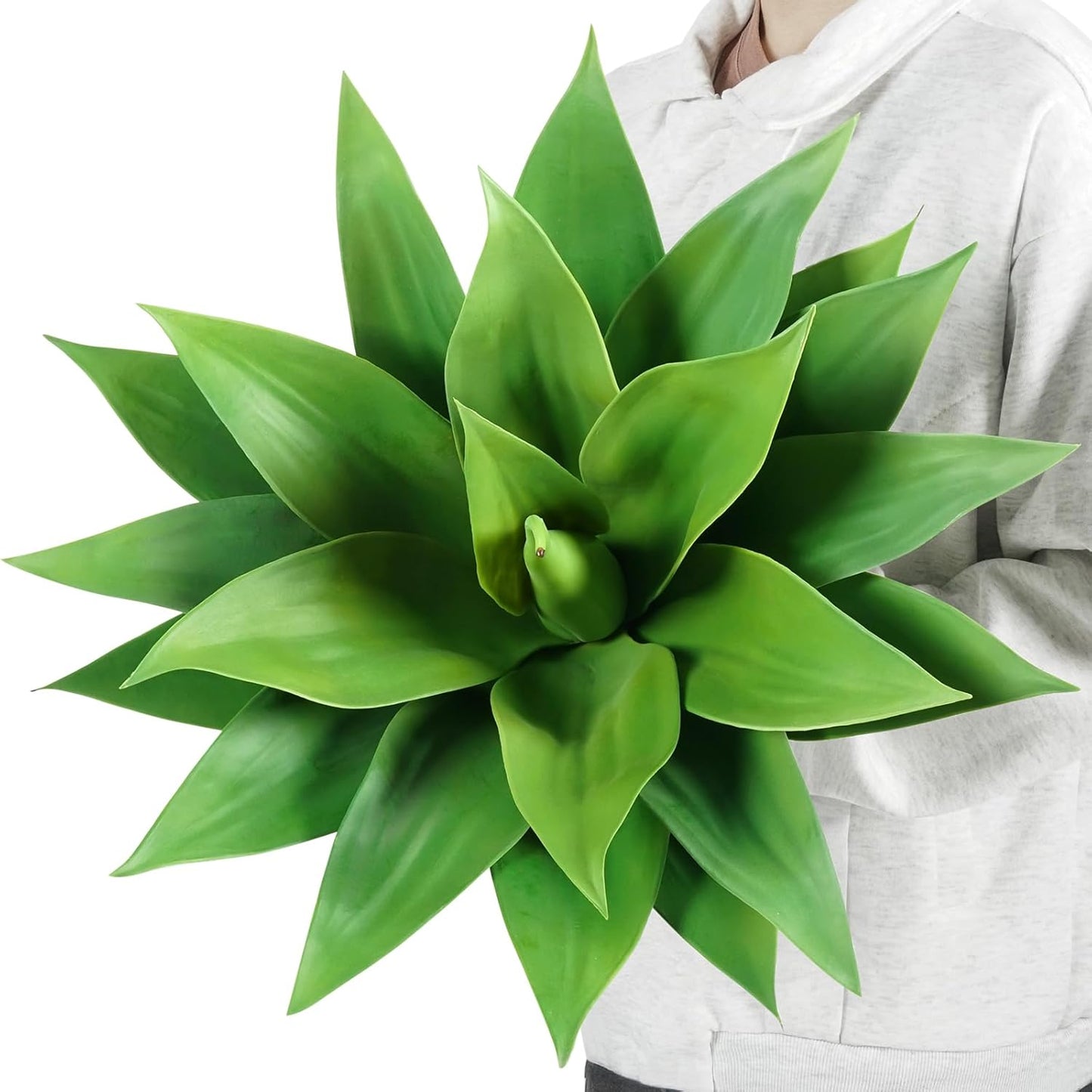 Velener Artificial Agave Plant Set, 28 Inch, Faux Aesthetic Plants for Home Decor, Realistic UV Resistant Fake Agave Plants Without Pot, Set of 2