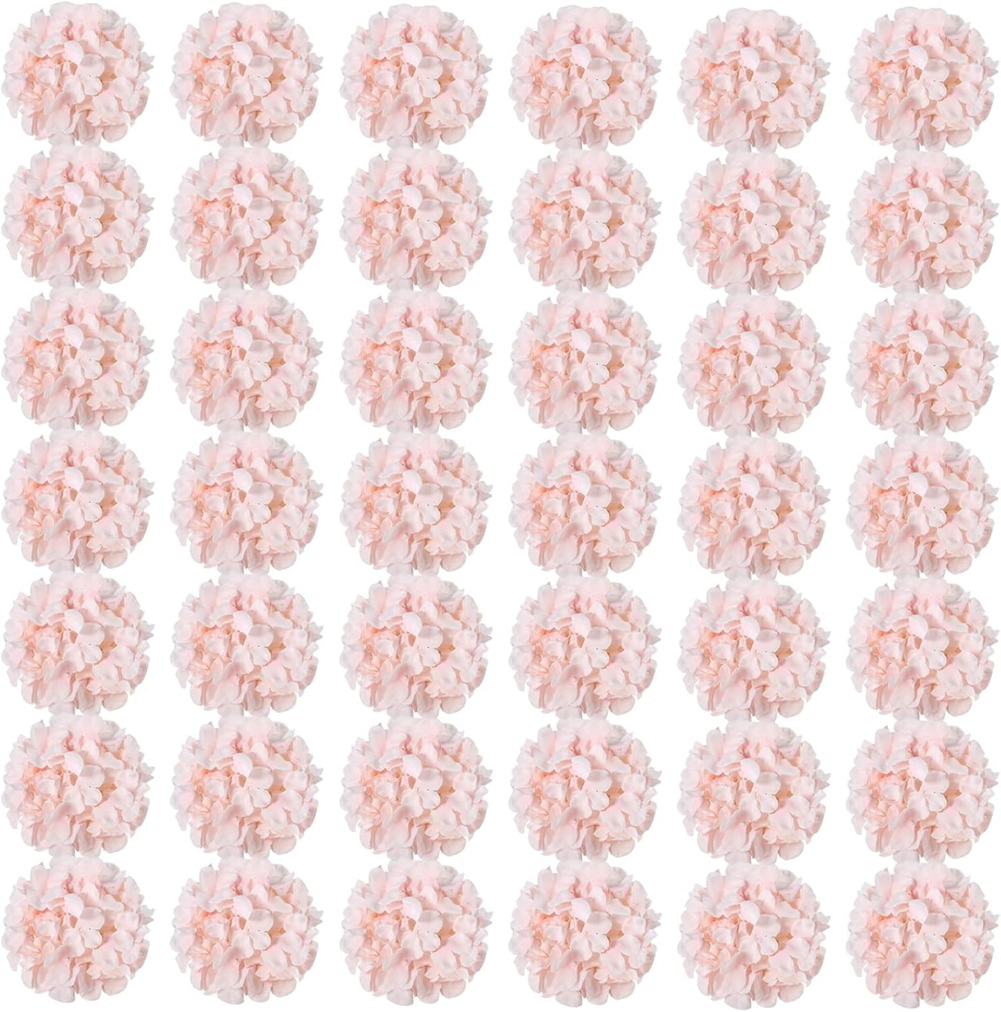 Auihiay 64 PCS Artificial Hydrangea Flowers, Silk Hydrangea Full Flowers Heads with Stems for Wedding Centerpieces, Home, Garden, Baby Shower, Party Decoration (Ivory)