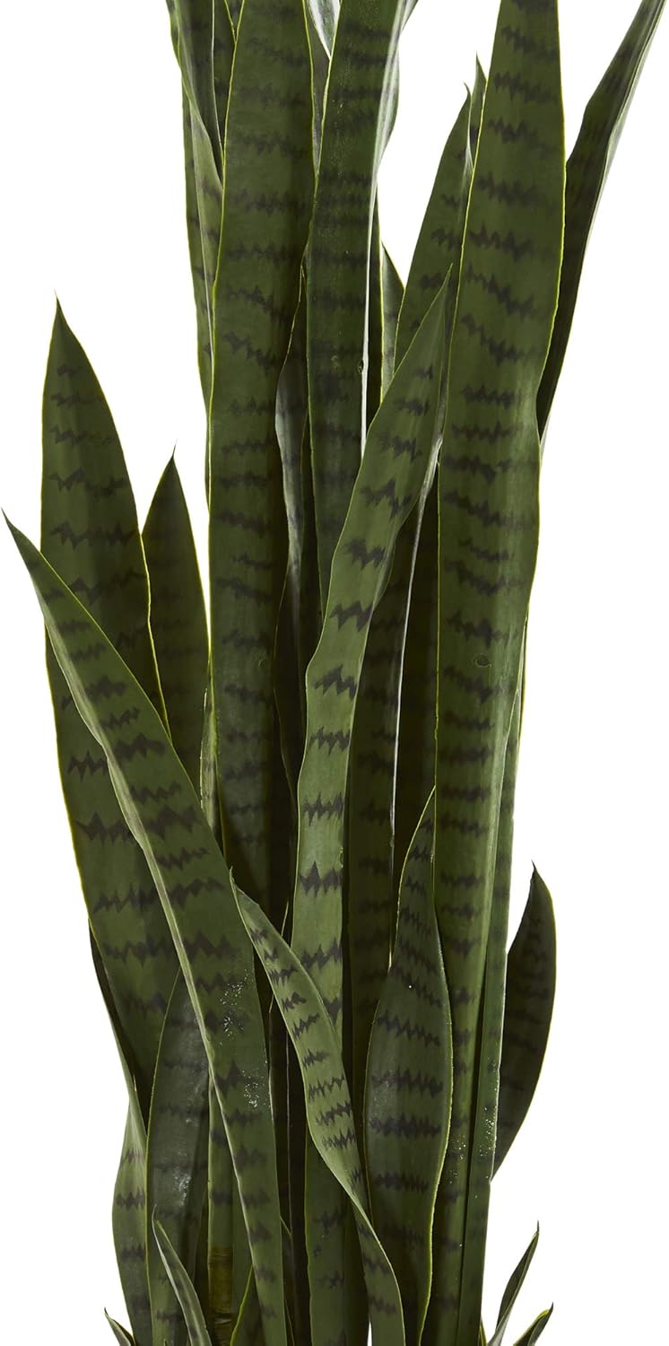 Nearly Natural 46” Sansevieria Artificial Silk Plants Green