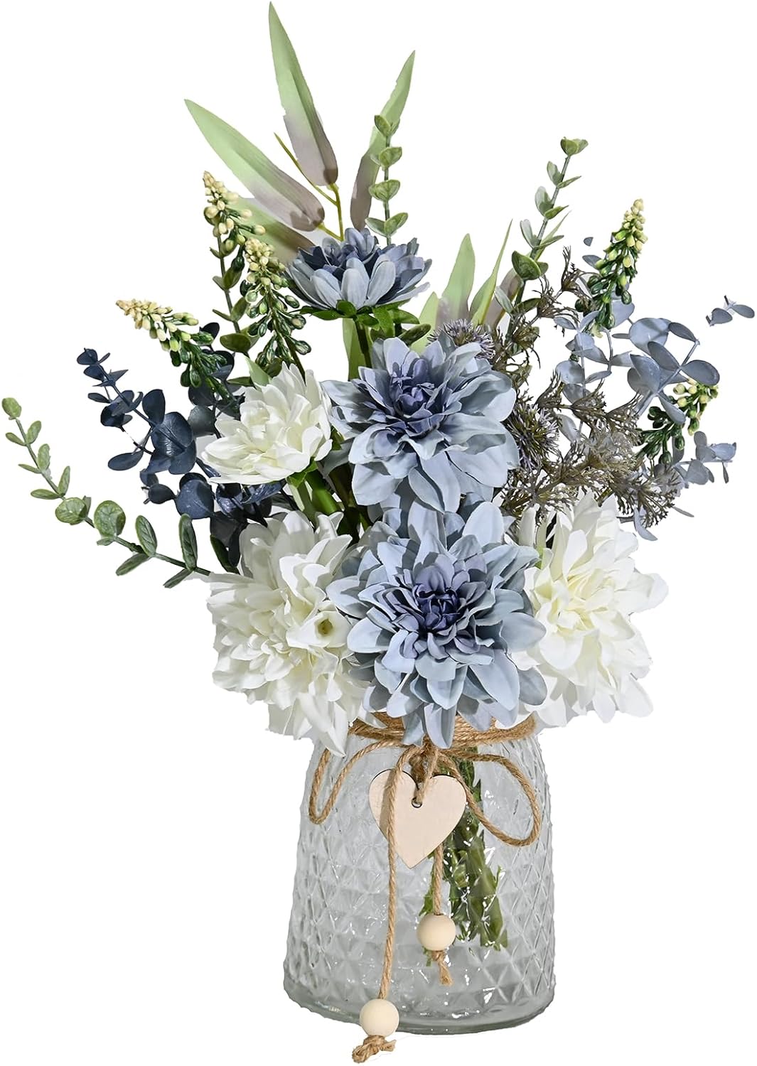 Artificial Flowers with Vase Faux Hydrangea Flower Arrangements for Home Garden Party Wedding Decoration