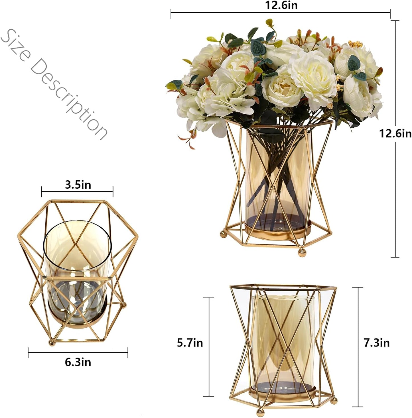 Faux Flowers with Vase, Silk Peony Bouquet Artificial Flowers in Vase, Fake Flowers Floral Arrangement for Home Decor Indoor, Table Centerpieces Flowers Decoration for Farmhouse (White Peony)