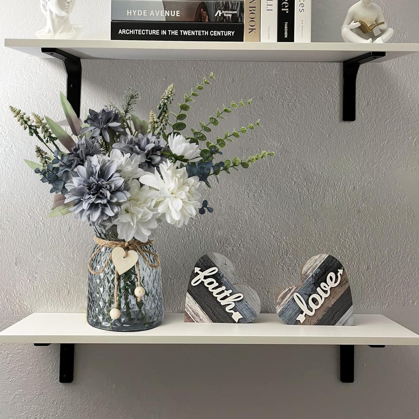 Leftover Fake Flowers in Vase,Faux Flowers in Vase,Table Centerpieces for Dining Room,Flower Centerpieces for Tables,Artificial Flowers,Kitchen Decor,Coffee Table Decor