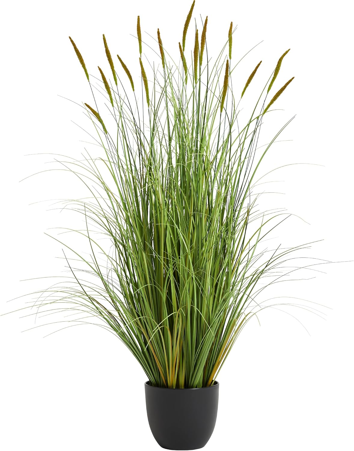 KOL 4ft 2-Pack Artificial Cattail Reed Grass, 47.2’’ Artificial Indoor Outdoor Fake Onion Grass Plant, Home Office Wedding Decorative Potted Plant Faux Greenery, Housewarming Gift, Green