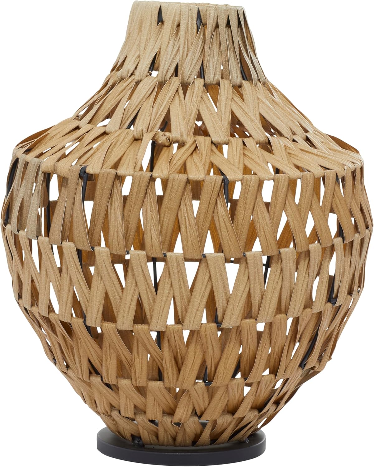 Deco 79 Faux Seagrass Handmade Decorative Vase Tall Woven Floor Centerpiece Vase, Vase for Home Decoration 10" x 10" x 18", Brown