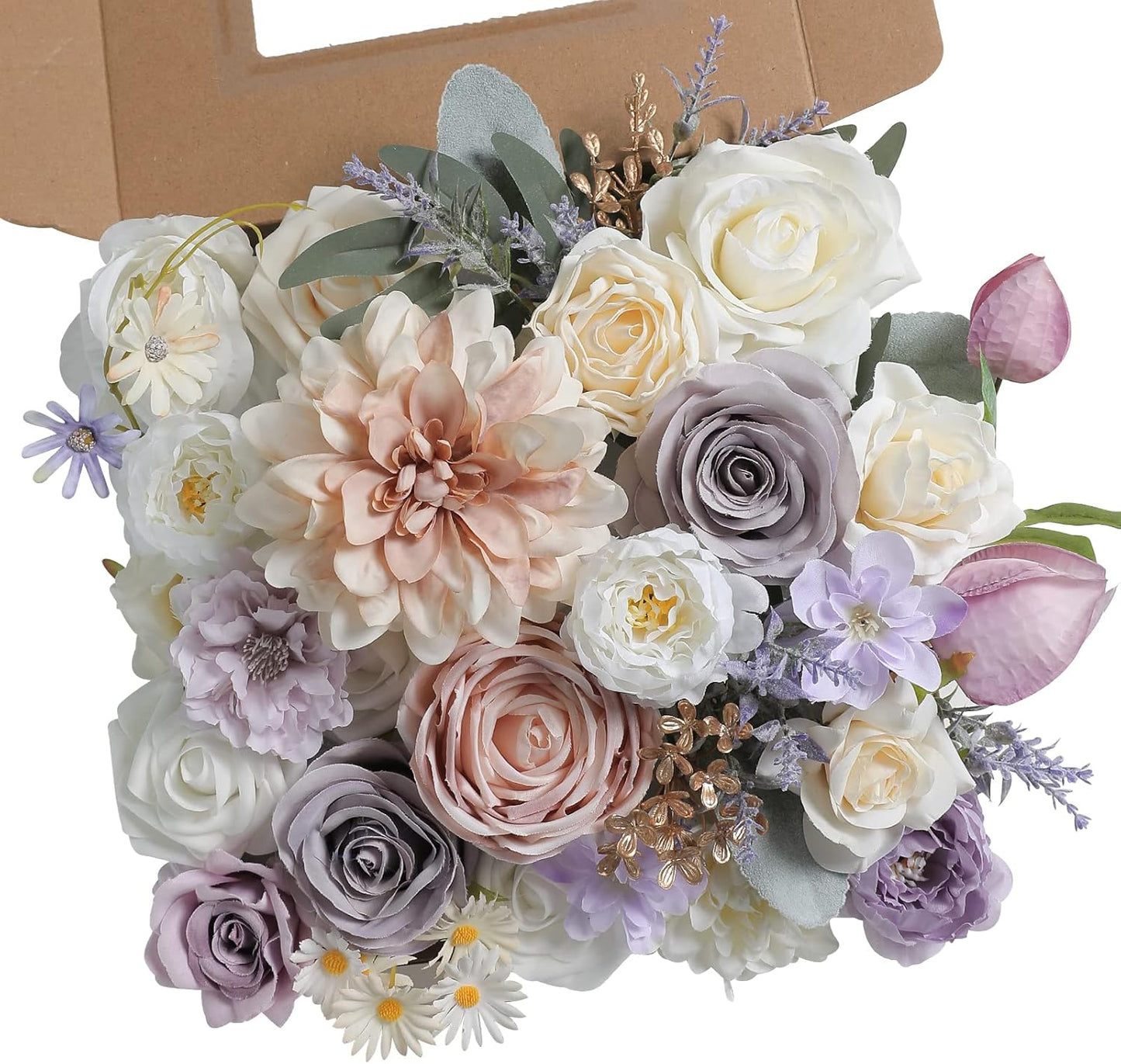 Artificial Flower Assortment for DIY Centerpiece Arrangement Wedding Hand Bouquet Flower Bouquet Centerpiece Arrangement Party Baby Shower Home Decoration (Pink Yellow)