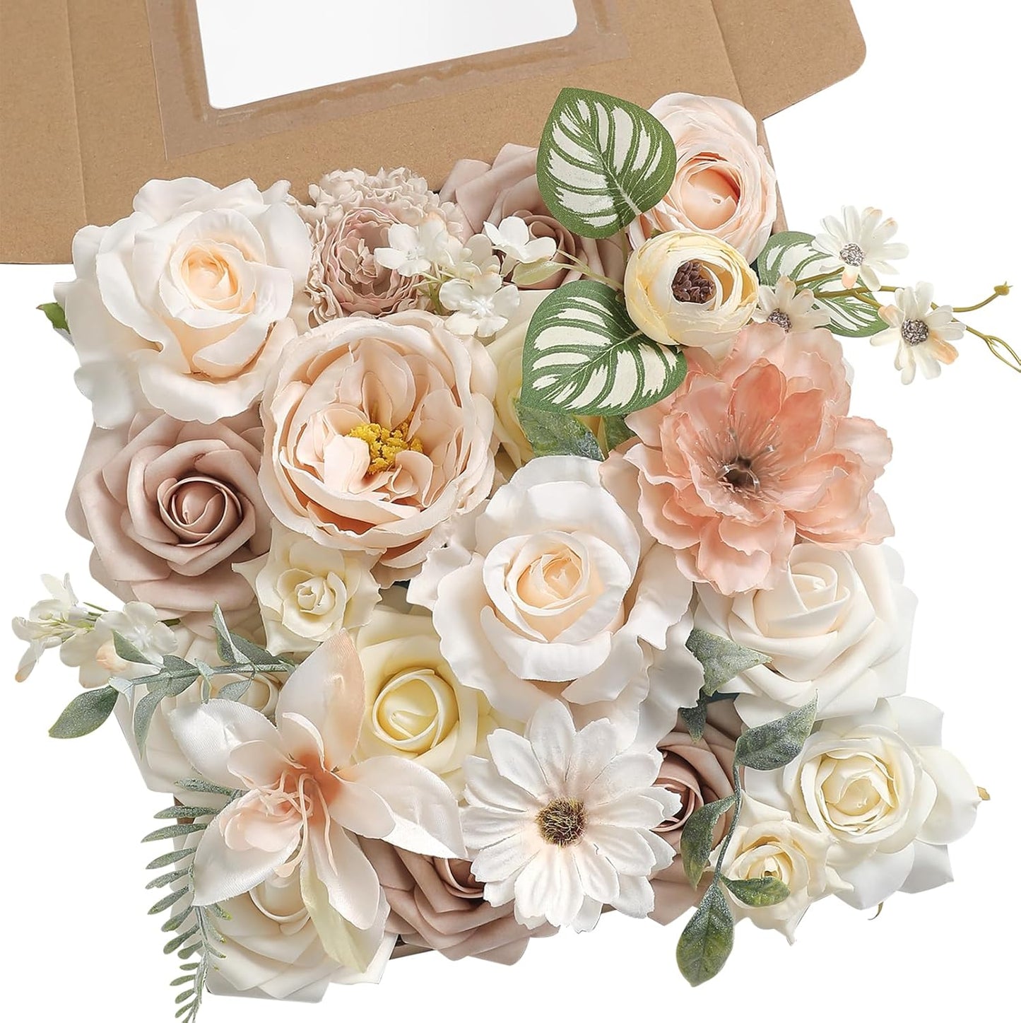 Artificial Flower Assortment for DIY Centerpiece Arrangement Wedding Hand Bouquet Flower Bouquet Centerpiece Arrangement Party Baby Shower Home Decoration (Pink Yellow)