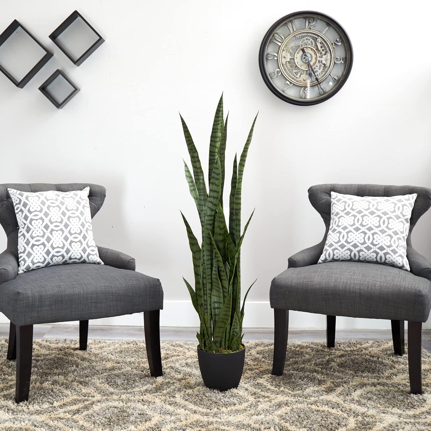 Nearly Natural 46” Sansevieria Artificial Silk Plants Green
