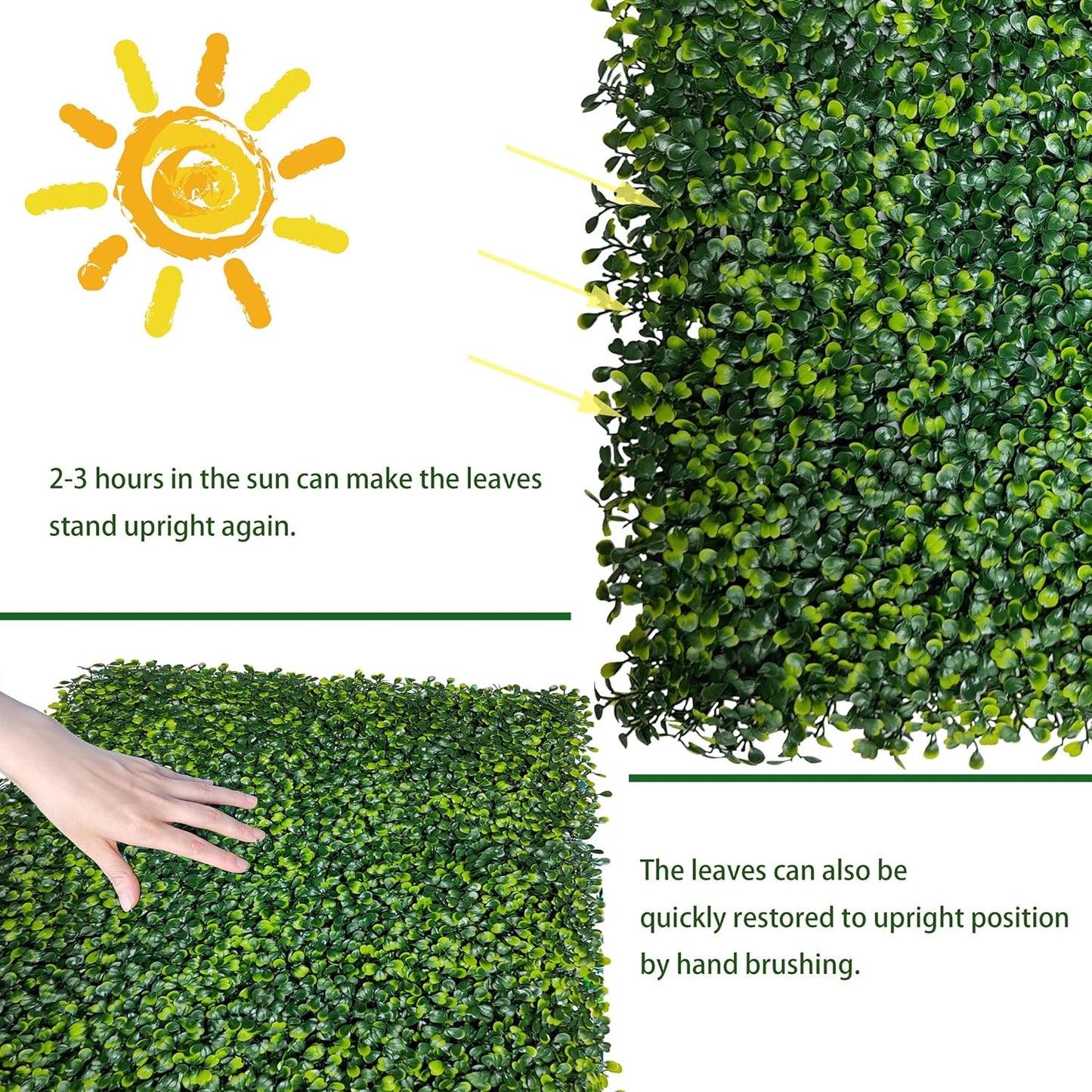 Artificial Boxwood Roll Panels,48 X 120 in(40 sqft) UV-Anti Artificial Ivy Privacy Fence Wall Screen for Indoor Outdoor Green Grass Wall Decor & Ivy Fence Covering Privacy