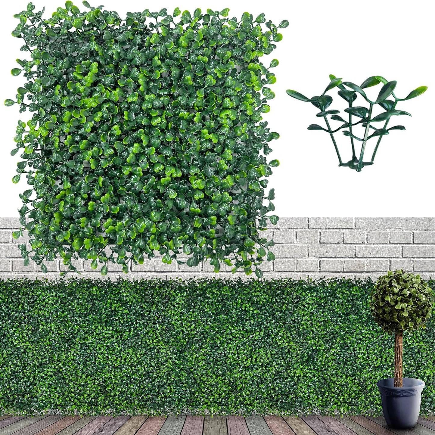 Artificial Boxwood Roll Panels,48 X 120 in(40 sqft) UV-Anti Artificial Ivy Privacy Fence Wall Screen for Indoor Outdoor Green Grass Wall Decor & Ivy Fence Covering Privacy